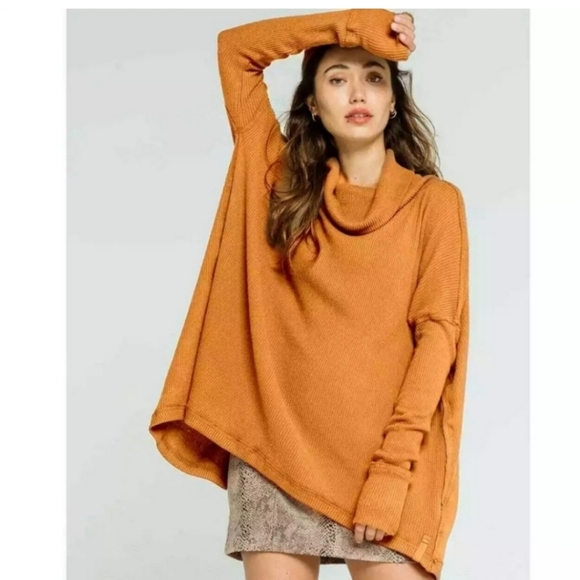 Free People Juicy Long Sleeve Oversized Top in Canyon Moon NWT Sz. S - Picture 7 of 11